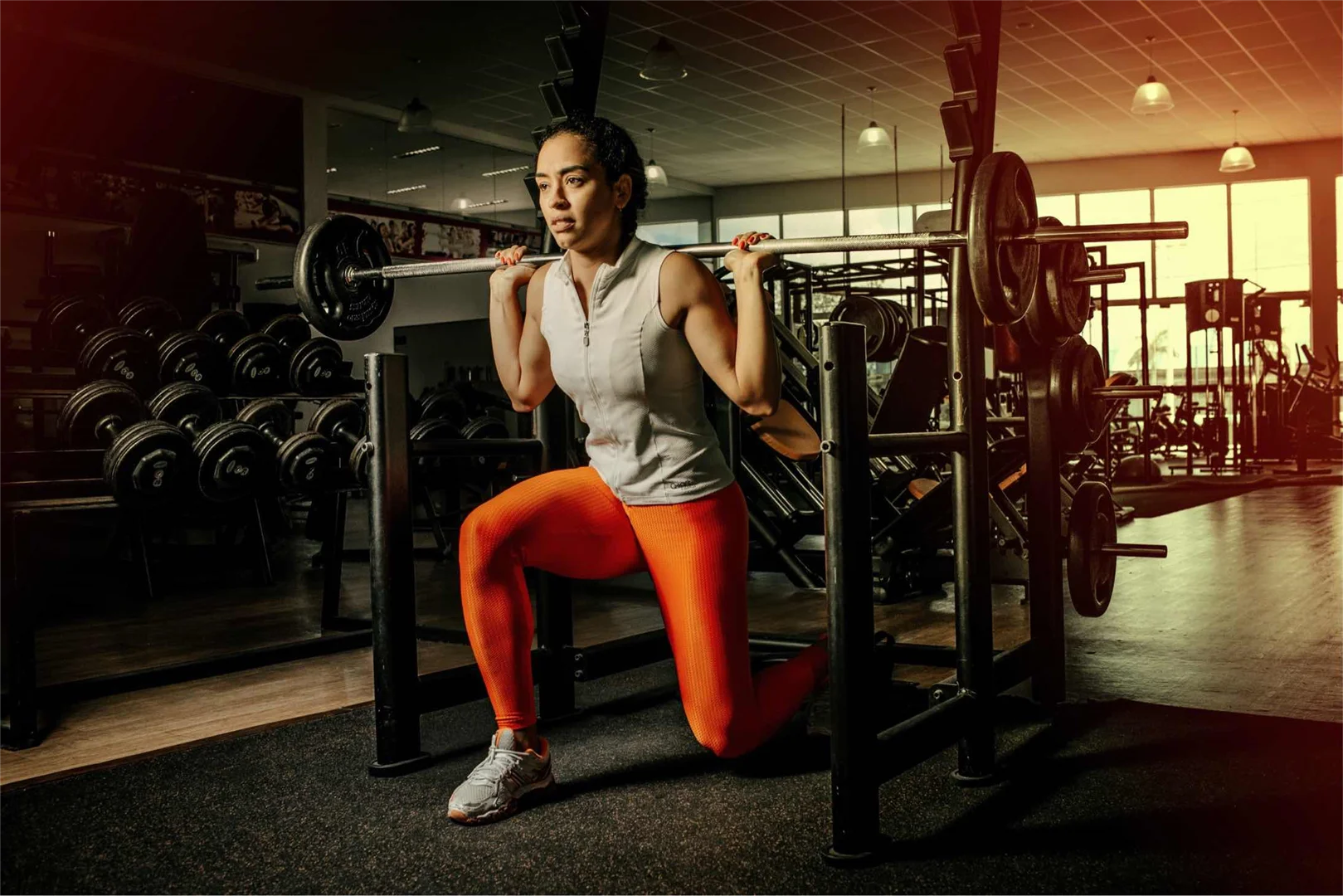 Barbell lunges